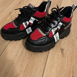 Red and Black Chunky Sneakers